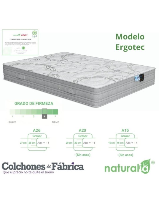 Colchón Ergotec de Naturalia | Colchonesdefabrica.com