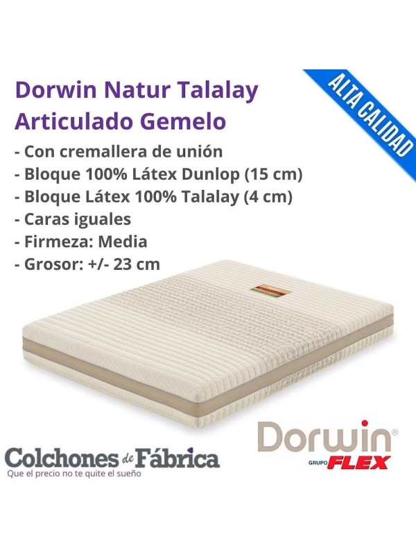 COLCHÓN DORWIN NATUR TALALAY ARTICULADO GEMELO