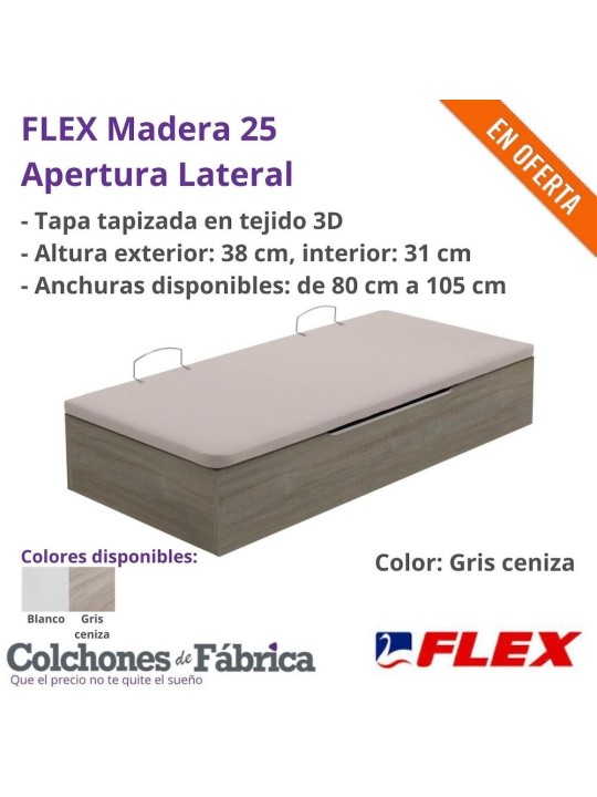 CANAPÉ ARCÓN ABATIBLE FLEX MADERA 25 APERTURA LATERAL