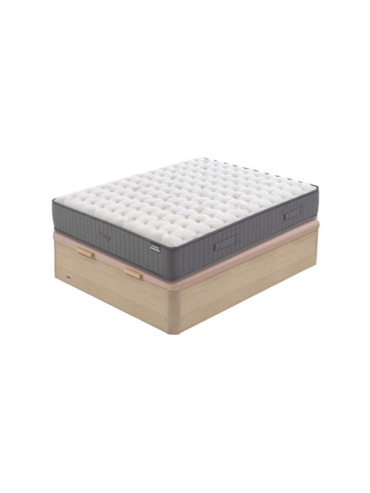 Pack Flex Nimbus Visco + Madera 25: confort, firmeza y almacenaje elegante.
