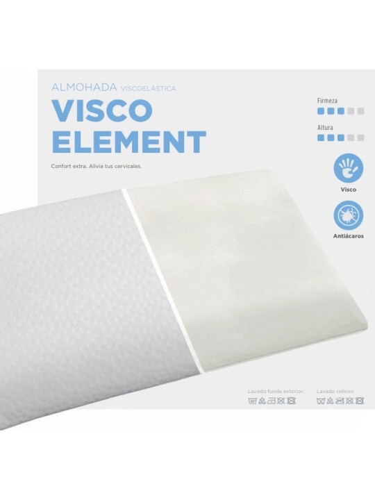 La almohada Relax Visco Element reacciona a la temperatura exterior y reduce los movimientos que perturban el sueño.