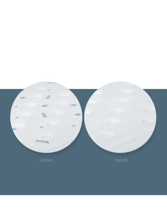 Sistema dual con tejido Fresh Cool® para frescor inmediato y Cara B de confort anual.