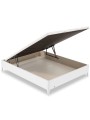 Canapé Flex Madera con patas en color blanco, con arcón interior útil de 19 cm.