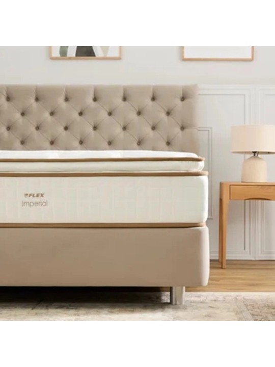 El lujo exclusivo de Flex en tu dormitorio: confort superior con acabados de alta costura.
