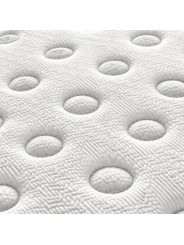 Detalle del acolchado ergonómico y tejido técnico Stretch X-Cool del colchón Origen Nube Hybrid Premium.