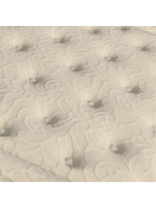 Detalle del acolchado tradicional capitoné en Tejido Stretch con fibras naturales de lino.