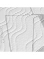 Detalle del tejido Stretch Biorefractario Cerámico con ribete rojo del colchón Airtex Naturalia