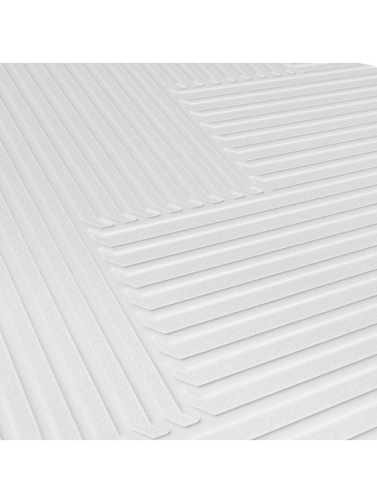 Detalle de la tapicería Stretch en Viscosa Natural con patrones geométricos del colchón Memory Restore Naturalia