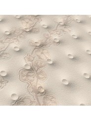 Detalle de la tapicería en Tejido Stretch Algodón con bordados florales del colchón Termovisco Naturalia
