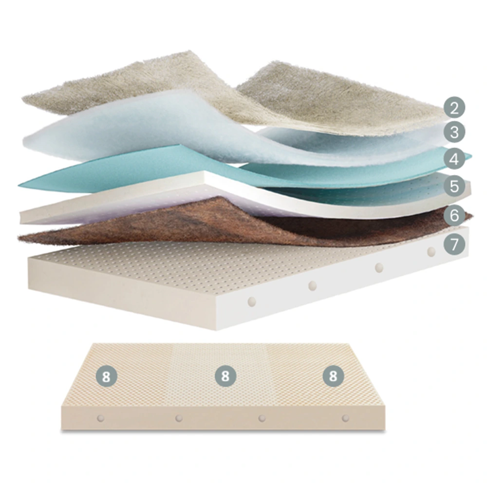 Capas interiores y estructura del colchón Flex Natur Talalay